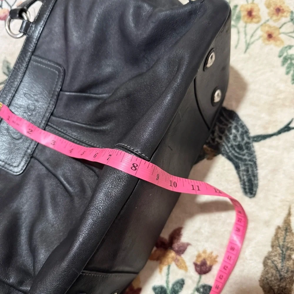 Coach east west tote shoulder Black Leather Handbag